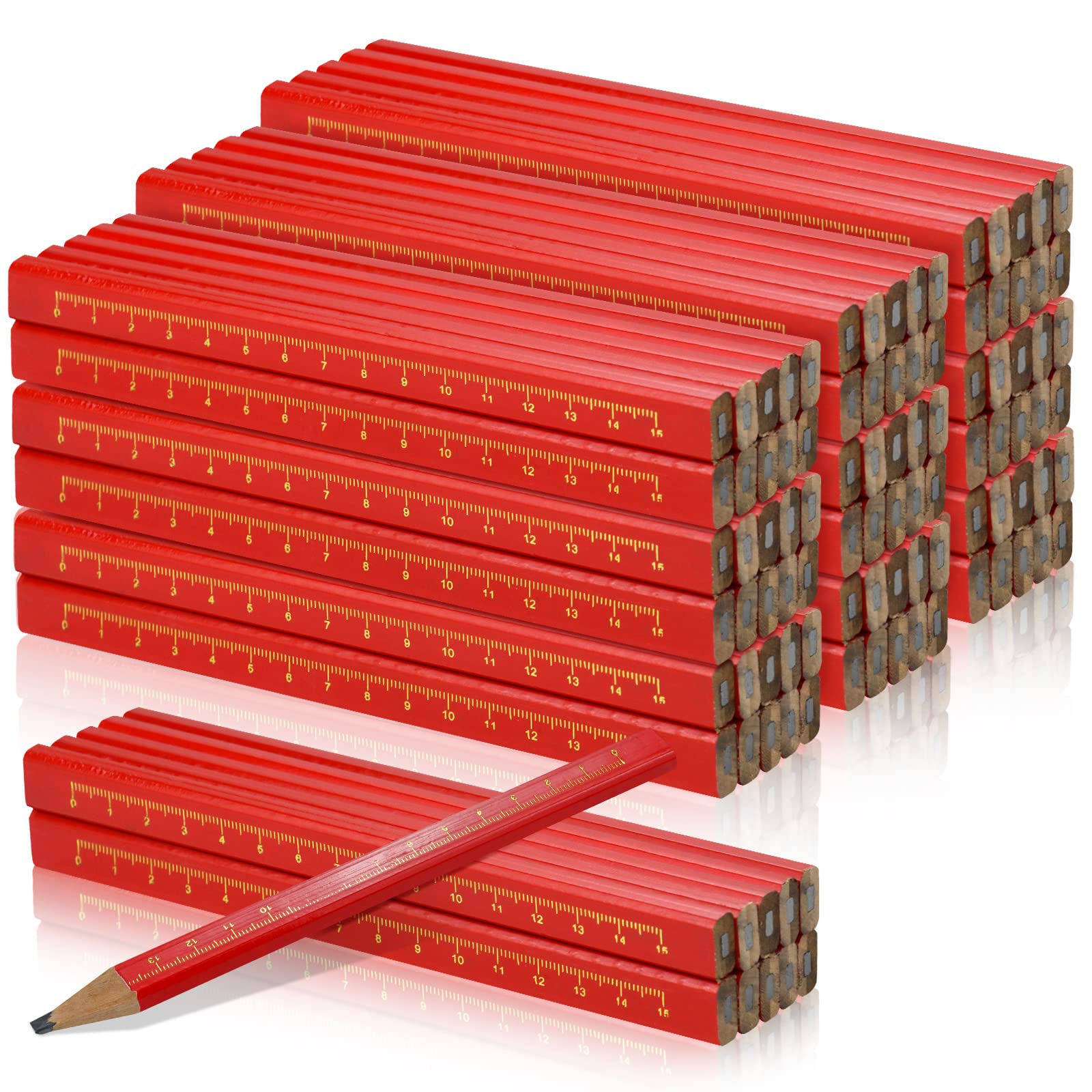 Wyomer 100 Pcs Carpenter Pencils, Octagonal Hard Black Carpenter Pencils, Construction Plan Pencils For Woodworking Marking