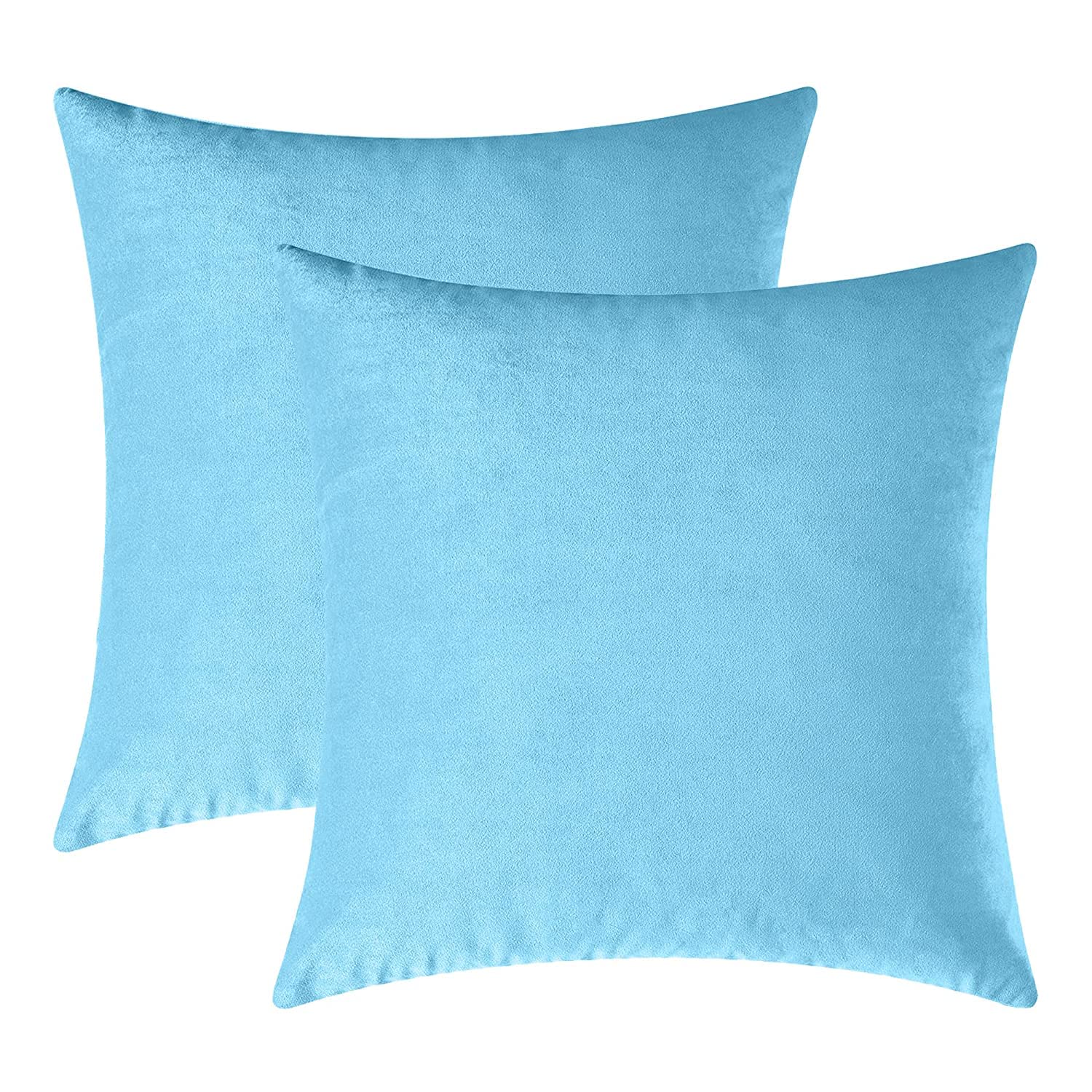 Maple LeafS Velvet Cushion Cover Soft Pillow Covers Set Cushion Case For Sofa Bedroom Livingroom Chair Car (16 X 16, Sky Blue)
