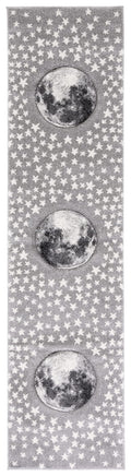 SAFAVIEH Carousel Kids Collection Runner Rug - 23 x 6, Light Grey & White, Non-Shedding & Easy Care, Ideal for High Traffic Ar