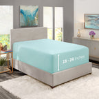 Nestl Extra Deep Pocket King Fitted Sheet, Light Blue Fitted Sheet King Size, 1800 Microfiber King Fitted Sheet Only, Soft King Bed Fitted Sheet Fits Up To 24 Inch Mattress - King Size Fitted Sheets