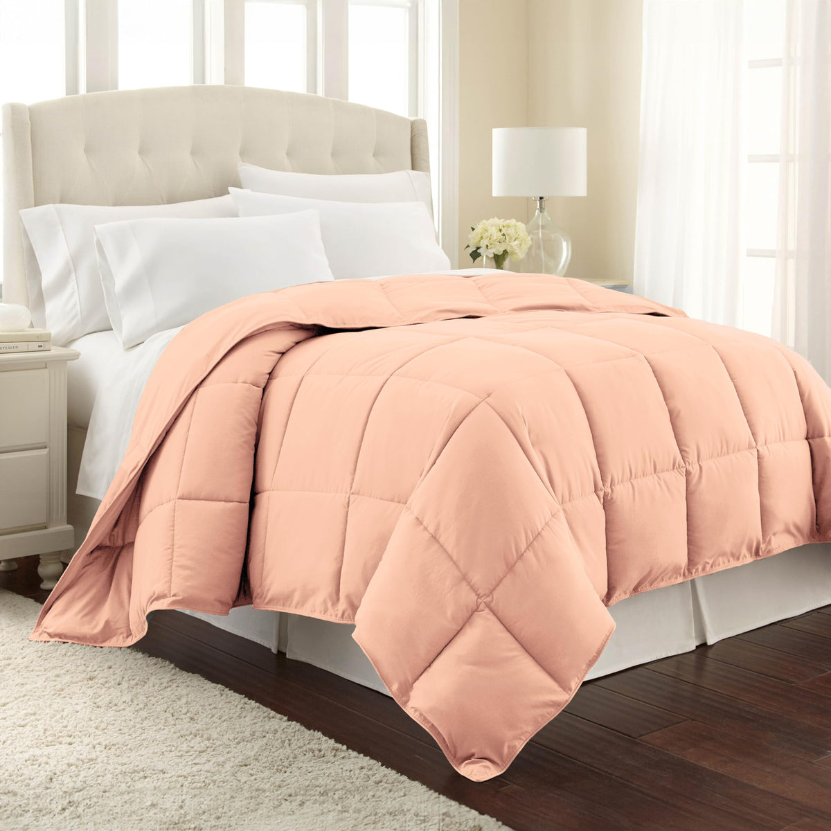 Southshore Vilano Queen Comforter Or Full Size Comforter Duvet Insert, Fluffy Down Alternative, Ultra Soft Microfiber; Blush Col