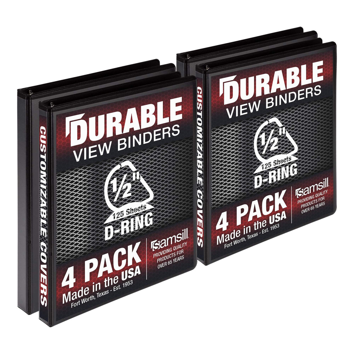 Durable 0.5' View D Ring Blk