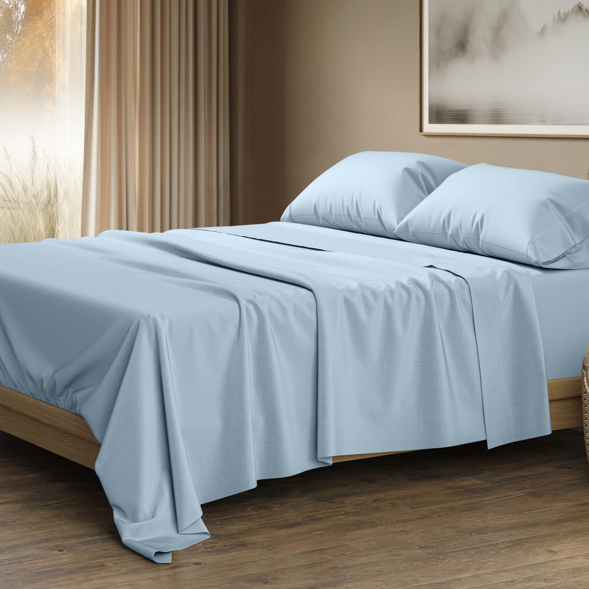 Thread Spread 100% Egyptian Cotton Sheets California King Size - 1500 Thread Count 4 Pc Cal King Sheets Egyptian Cotton, Cooling