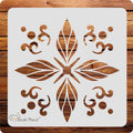 Kachi Pencil Mandala Floral Design Stencils for Art and Craft Painting, Size 6 x 6 inch Reusable Stencil for Painting, Fabric, G