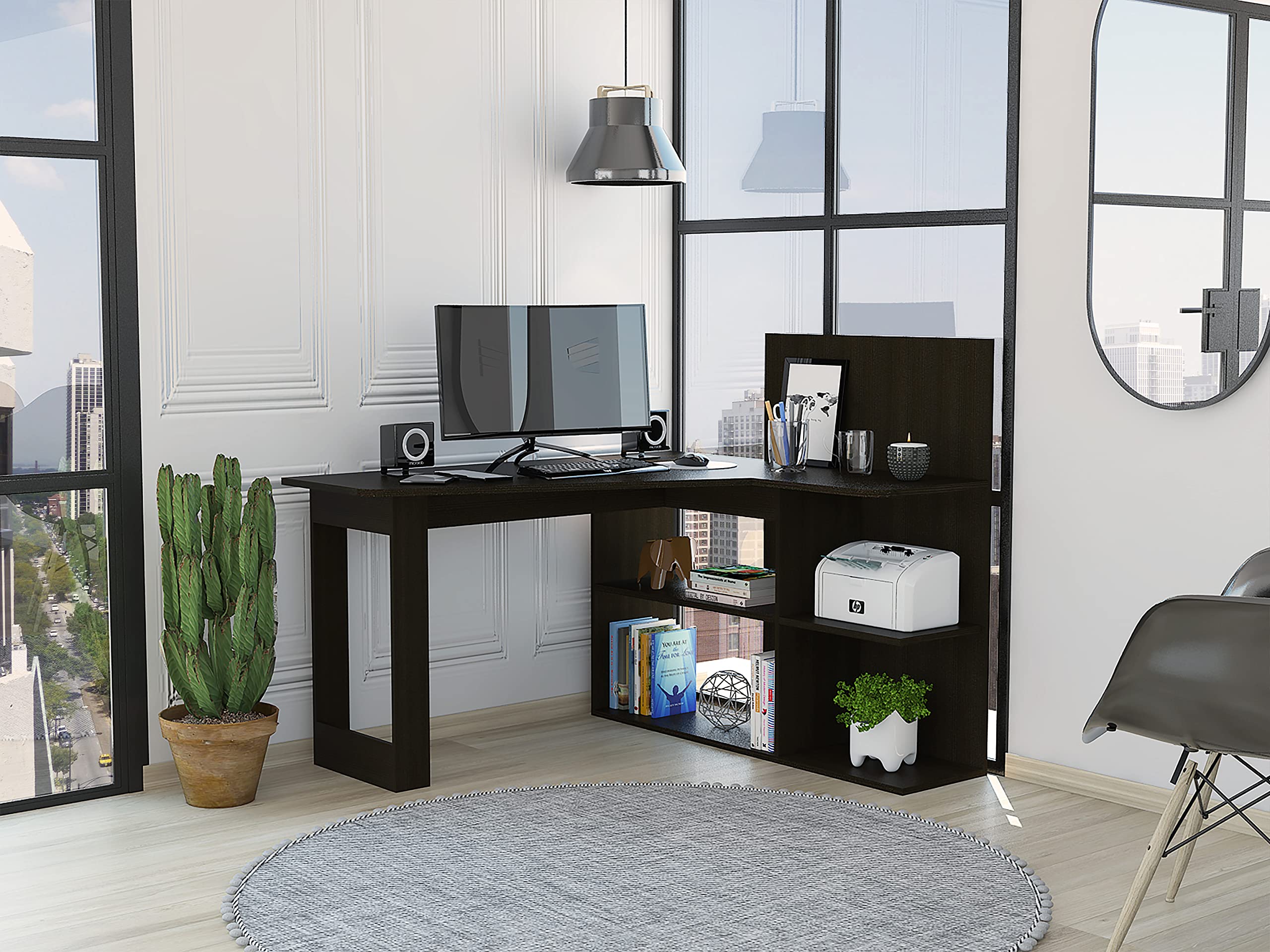 FM FURNITURE Fresno L-Shaped Computer Desk - Thumbnail 2