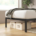 Zinus Mia Metal Platform Bed Frame, Wood Slat Support, No Box Spring Needed, Easy Assembly, Black, Twin