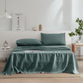 Everly Linen Sheets Queen Size,100% Stonewashed Pure French Linen Sheets 16Inch Deep Pocket Sheets,3Pieces (1Flat Sheet,1Fitted