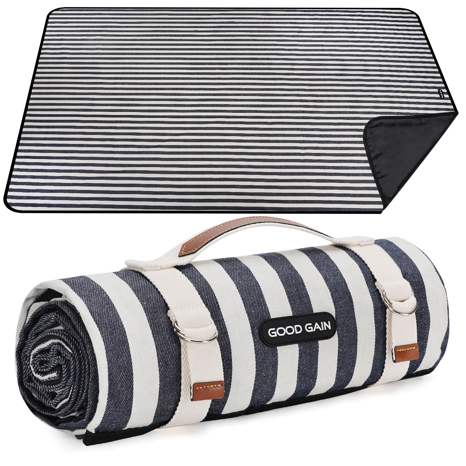 Picnic Blankets Outdoor Extra Large - Waterproof Picnic Blanket With Carry Strap | Machine Washable Picnic Mat With Sandproof Ba