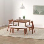 Furinno Fg18006 Tioman Hardwood Patio Furniture Square Table With Umbrella Hole, Natural, 35.4'D X 35.4'W X 29.2'H