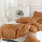 Jellymoni 1 Pack Rust Body Pillowcase, Soft Microfiber Grid Tufted Pillow Covers With Envelope Closure (Pillows Are Not Included