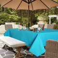Youngseahome Outdoor Tablecloth Wrinkle-Free Stain Resistant Waterproof Polyester Fabric Table Cover With Zipper Umbrella Hole For Picnic/Party/Dinner/Patio Garden(60×84Inch,Zippered,Aqua)