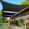 Shademart 20' X 21' Black Sun Shade Sail Upf50 Rectangle Smtapr1016 Canopy Fabric Cloth Screen, Water And Air Permeable & Uv Res