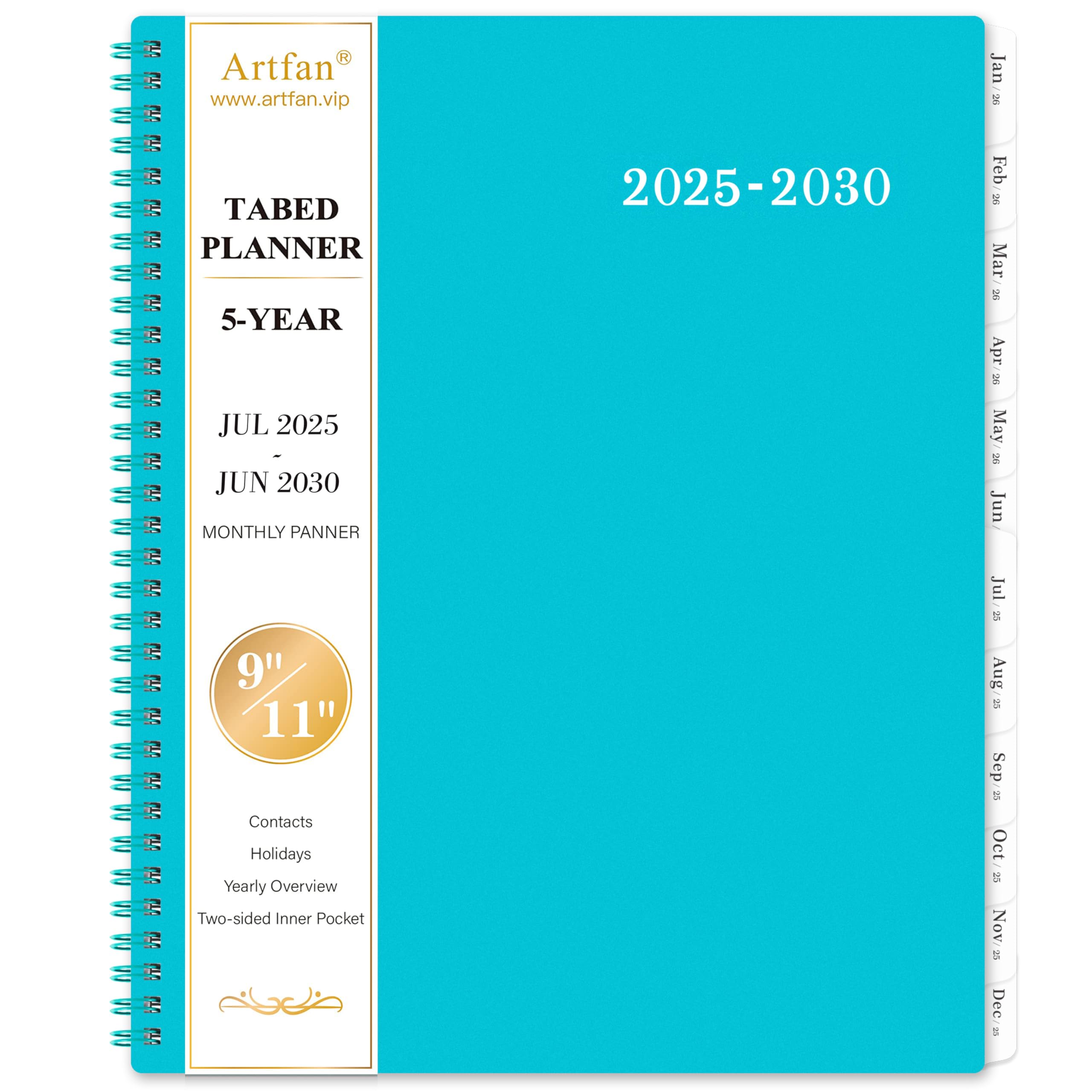 2025-2030 Monthly Planner/Monthly Calendar - 5 Year Monthly Planner, Jul.2025 - Jun.2030, 9 ' X 11 ', Double-Side Pocket + Pol
