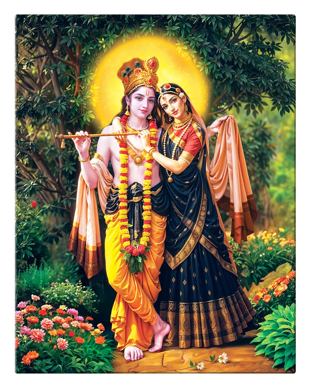 Artx Canvas Radha Krishna Wall Painting, Big Size Wall Art Painting For Living Room, Bedroom, Multicolor, Abstract, 45.0 X 58.0 