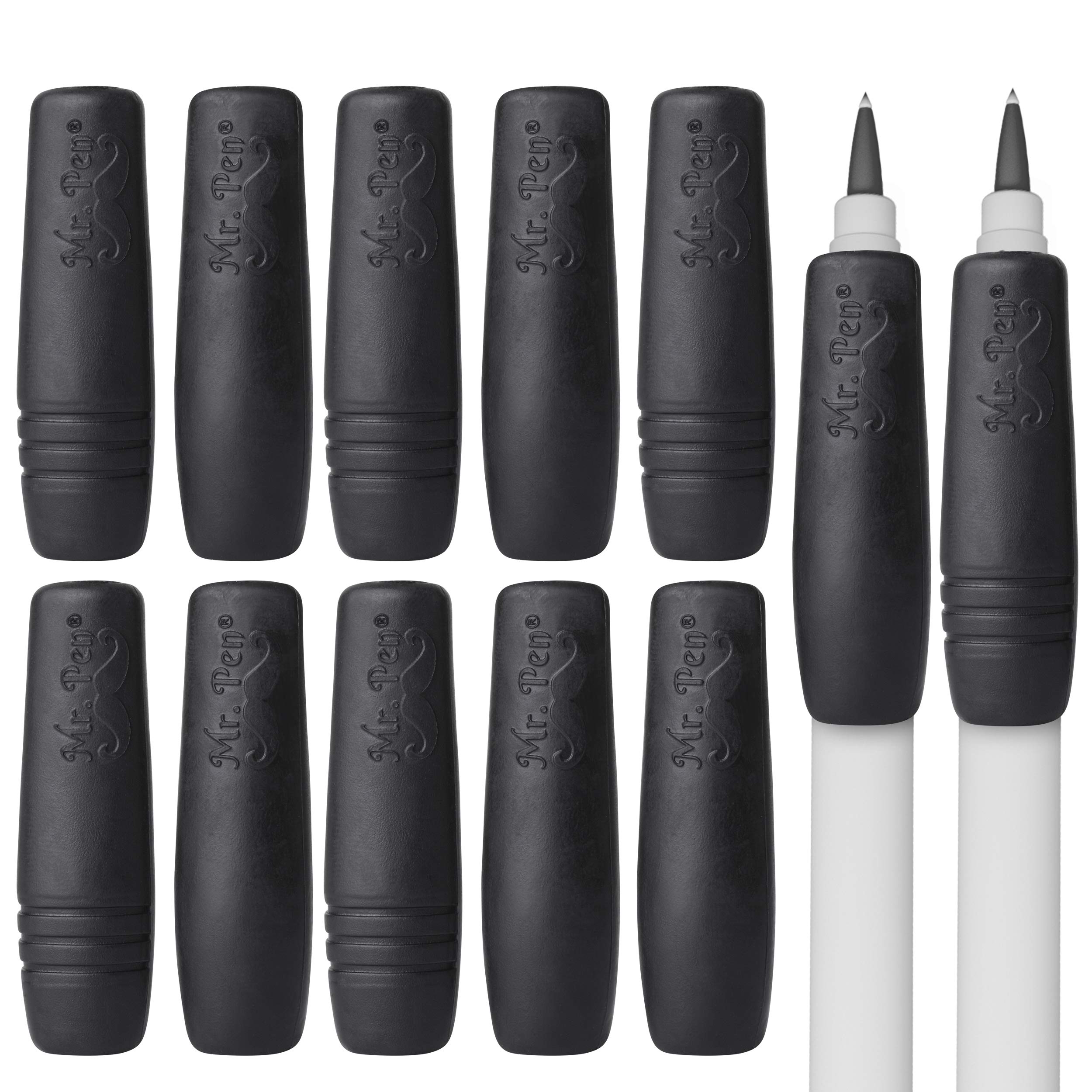 Mr. Pen Black Silicone Pencil And Pen Grip, 12 Pack, Ideal For Arthritis And Tendonitis