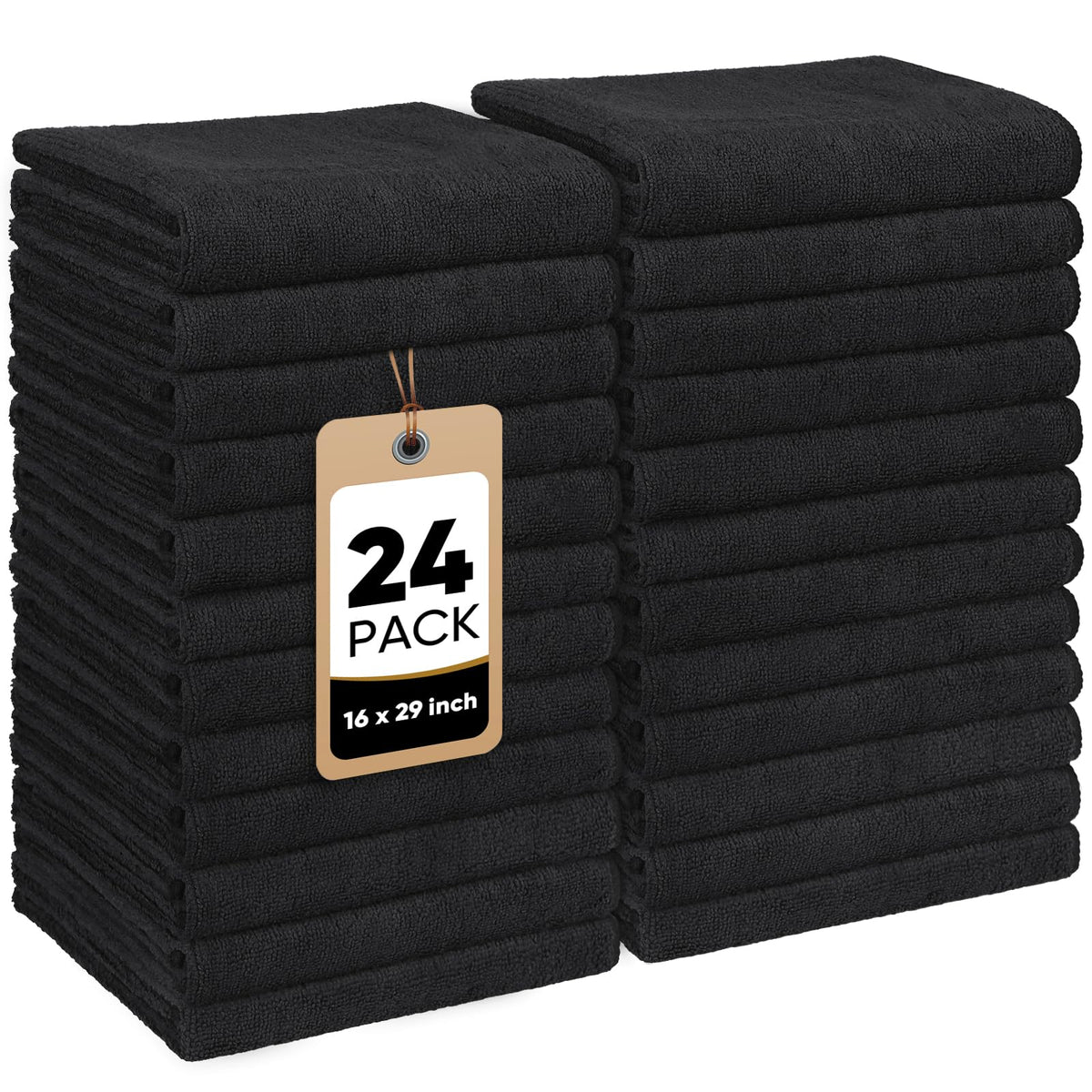 HOMEXCEL 24PK Salon Towels, 16x29, Microfiber Super Absorbent Hand Towel