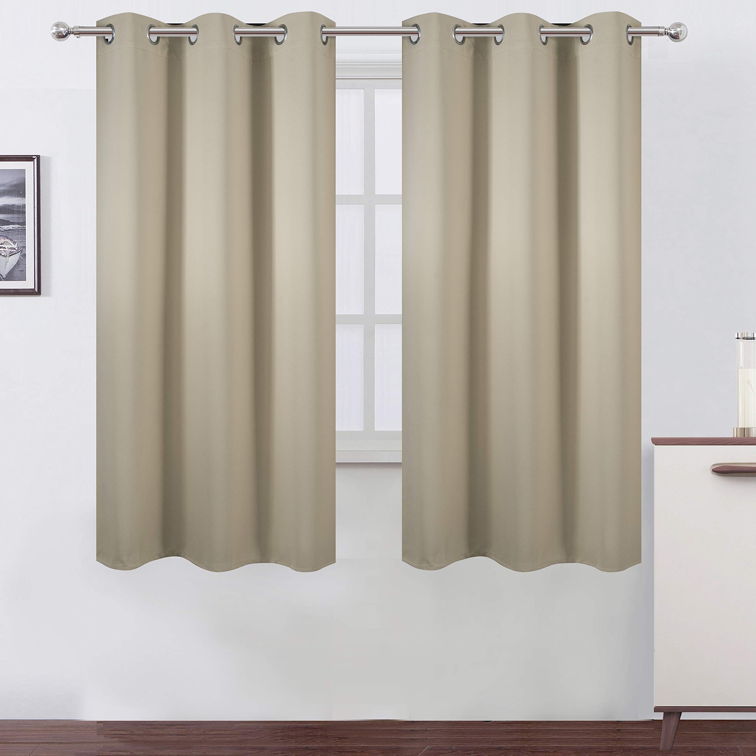 Lemomo Teal Blackout Curtains 34 X 63 Inch Length/Set Of 2 Curtain Panels/Thermal Insulated Room Darkening Blackout Curtains For