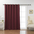 Best Home Fashion Wide Width Thermal Insulated Blackout Curtain - Antique Bronze Grommet Top - Burgundy - 80 W x 96 L - (1 Panel