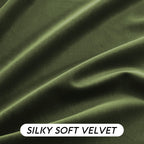 Ryb Home Olive Green Velvet Curtains With Hook Tape, Thermal Insulated Privacy Protect Decorative Drapes For Home Theater, W 52 X L 72 Inches, 2 Panels Set