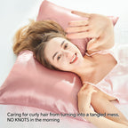 Bedelite Satin Pillowcase With Zipper 2 Pack, Rose Pink Pillow Cases Standard Size, Super Soft And Cooling Similar To Silk Pillo