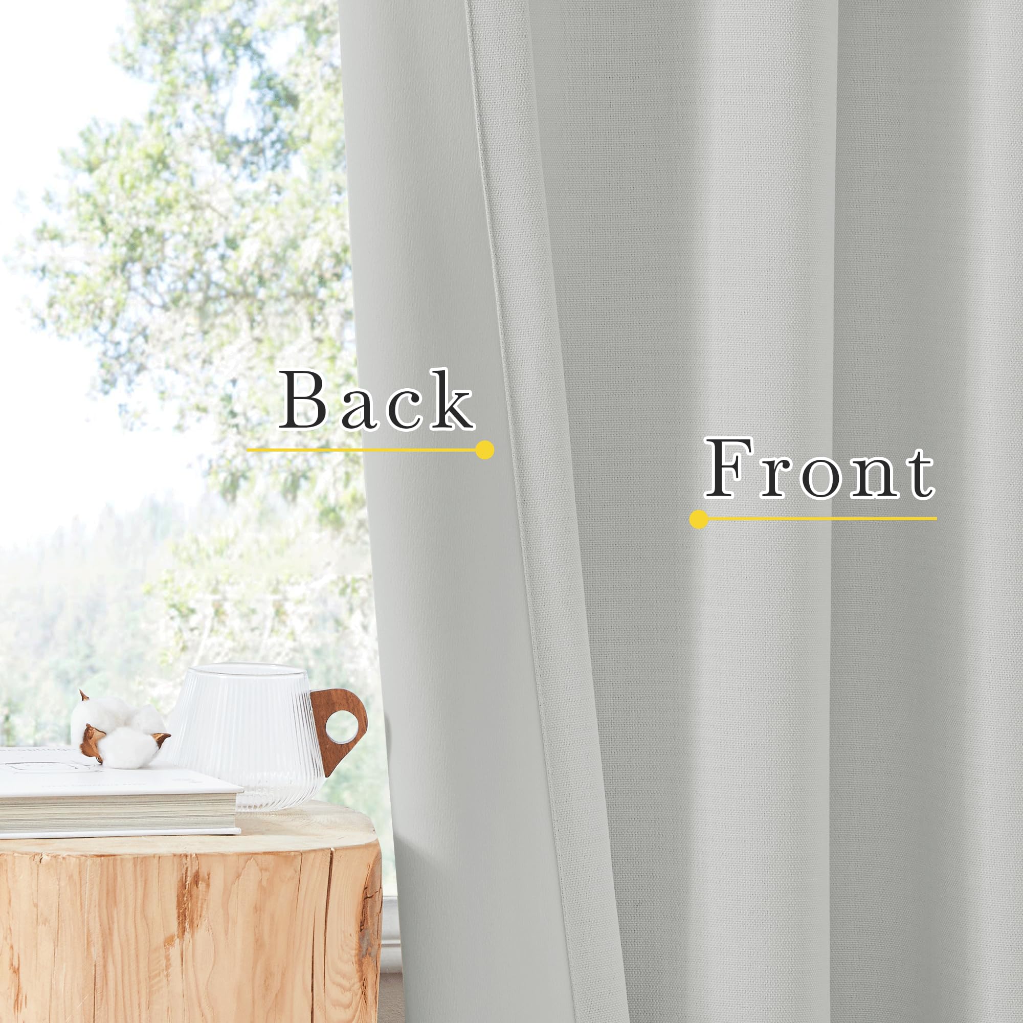 Nicetown Room Darkening Greyish White Curtains For Living Room, Rod Pocket/Back Tab/Hook Light Block Voice Reducing Window Drape