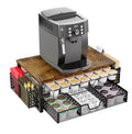Simple Trending Coffee Pod Holder, 2 Tier Sliding Storage Drawer, Black