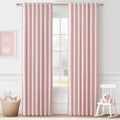 BabyPink Curtains for Girls Room, Cute Blackout Bedroom Curtains Aesthetic 84 Inch Length 2 Panels Set Flax Linen Thermal Drapes