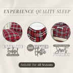 Elegant Comfort Lilliana Plaid 6-Piece Sheet Set, Supreme Coziness Fade & Wrinkle Resistant, 1500 Premium Hotel Quality Microfiber, Sheet Featuring Smart Pockets, Plaid Sheet Set, Twin Xl, Red