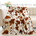 Brown Cow Print Blankets And Throws, Cow Blanket For Adults, Cowhide Blanket For Girls, Cute Blankets For Teen Girls, Cow Print
