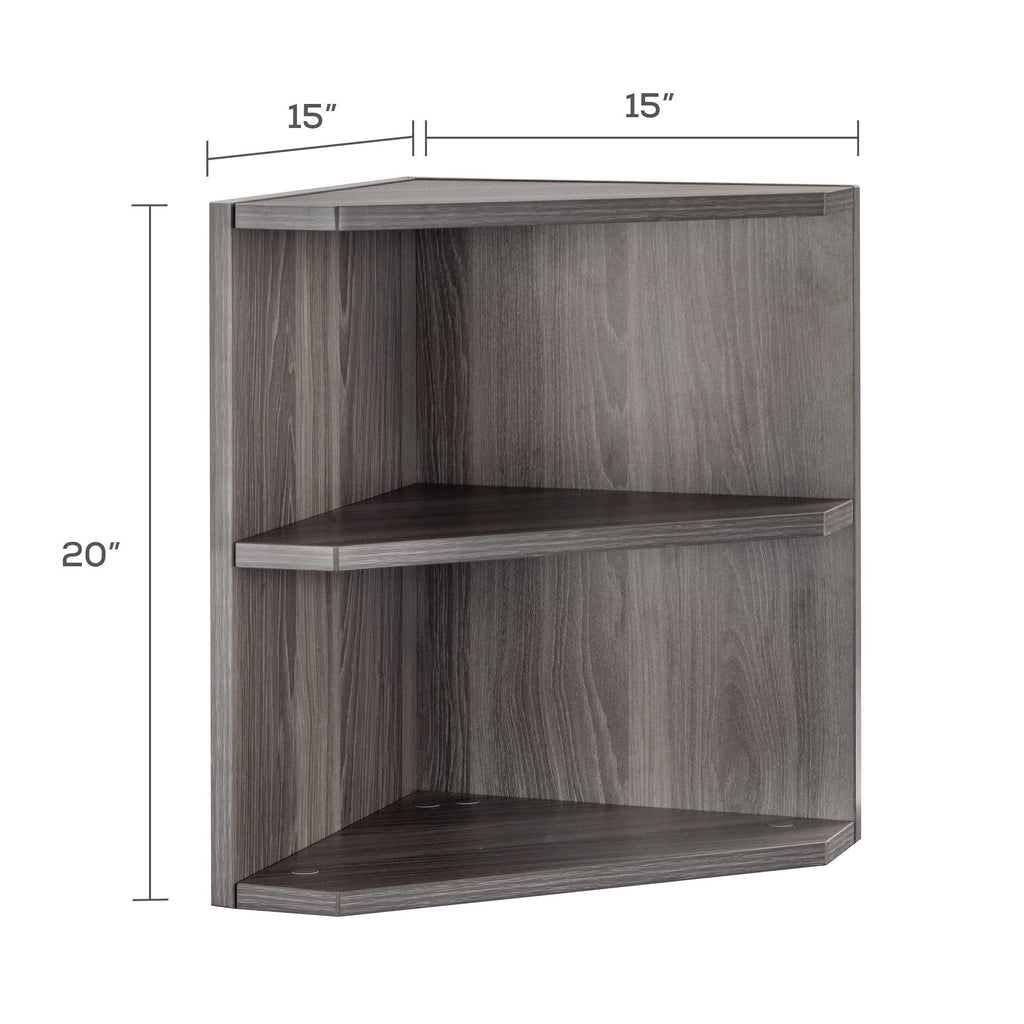 Mayline MNPOLGS Medina Shelved Corner Support for Use with 63" MNH63 and 72" MNH72 Hutch, (Qty. 1), Gray Steel Laminate
