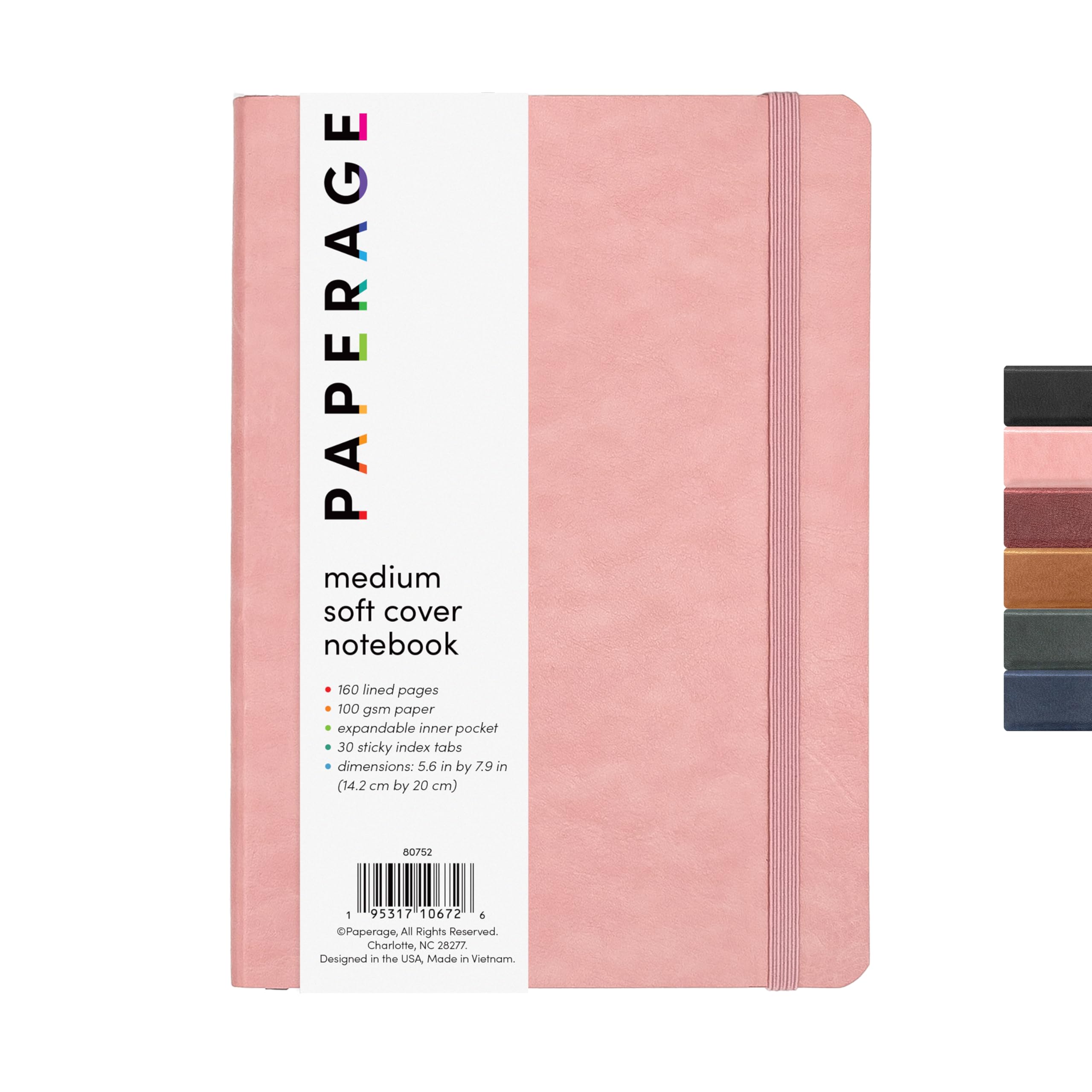 Paperage Softcover Lined Journal Notebook (Blush), 160 Pages, Medium College Ruled Notebook, 5.6 Inches X 7.9 Inches - 100 Gsm T