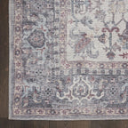 HomeRoots 522536 8 x 10 ft. Gray Floral Power Loom Distressed Rectangle Traditional Area Rug