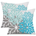 Dfxsz Outdoor Pillow Covers 16X16 Inch Set Of 2 Blue Flower Decorative Waterproof Summer Outdoor Pillow Covers For Patio Funitur