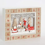 Brubaker Reusable Wooden Advent Calendar To Fill - Santa Claus In The Forest With Led Lighting - Diy Christmas Calendar 13.98 X