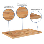 Flash Furniture Mayfair 30" X 48" Rectangle Butcher Block Style Table Top, Natural
