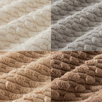 Kevin Textile 4 Packs Neutral Decorative Throw Pillow Covers 18X18 Inch For Living Room Couch Bed Sofa, Rustic Farmhouse Boho Home Decor, Soft Plush Striped Corduroy Square Cushion Case 45X45 Cm