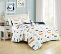 Chezmoi Collection 3-Piece Cartoon Dogs Kids Bedding Set Twin Size - Black White Brown Gray Soft Microfiber Comforter Set W/Dog