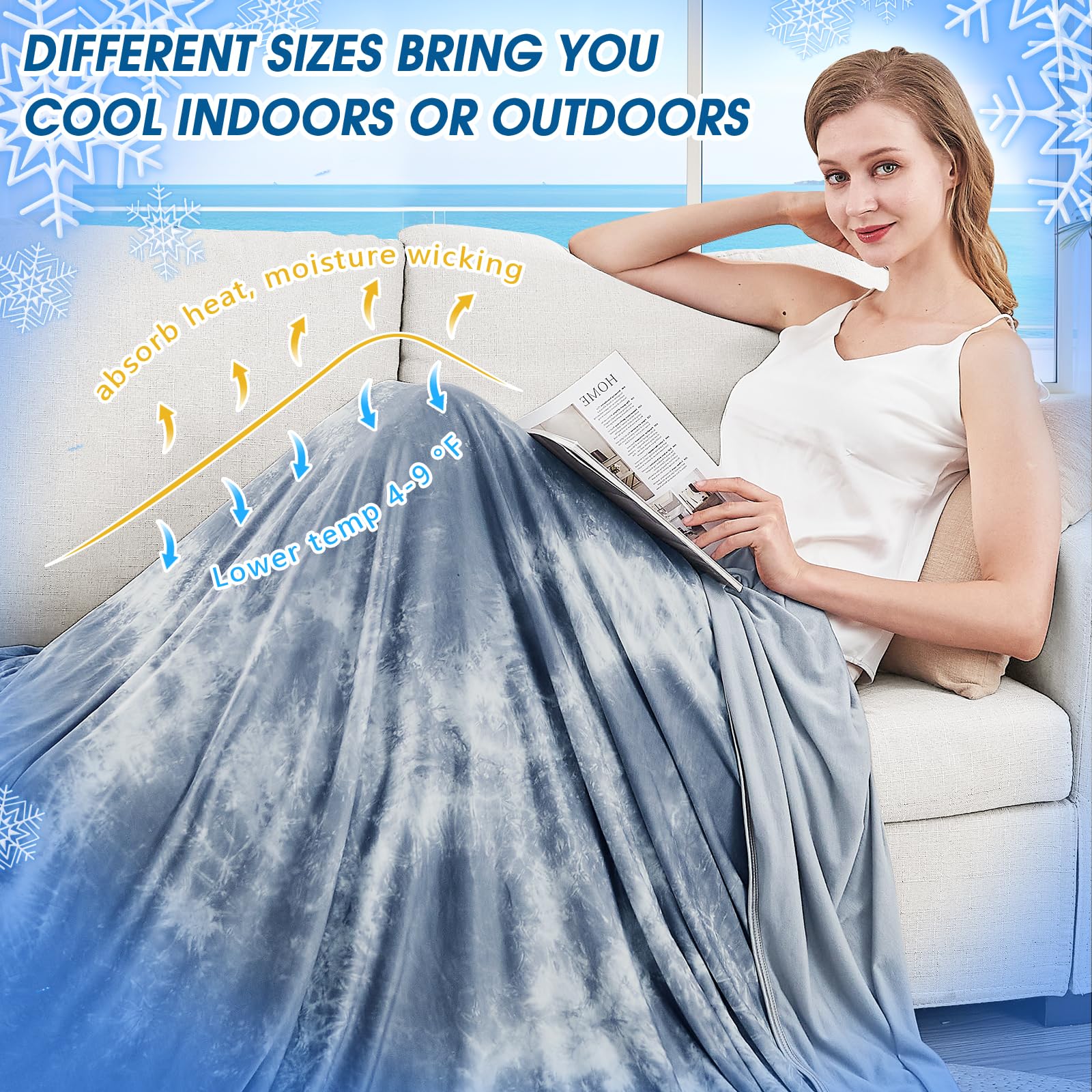 Inhand Cooling Blanket King Size, Summer Blankets For Hot Sleepers & Night Sweat, Thin Blanket Cold Cool Lightweight Cooling Bla