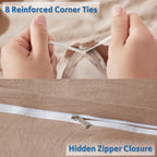 Nestl Khaki Duvet Cover Full Size - Soft Prewashed Full Size Duvet Cover Set, 3 Piece, With Zipper Closure, 1 Duvet Cover 80X90 Inches And 2 Pillow Shams - No Comforter