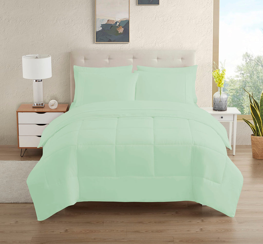 Dorm Room Essentials College Bedding Comforter Set 7 Piece Full Size Bed In A Bag For College Students Boys And Girls, Full, Min