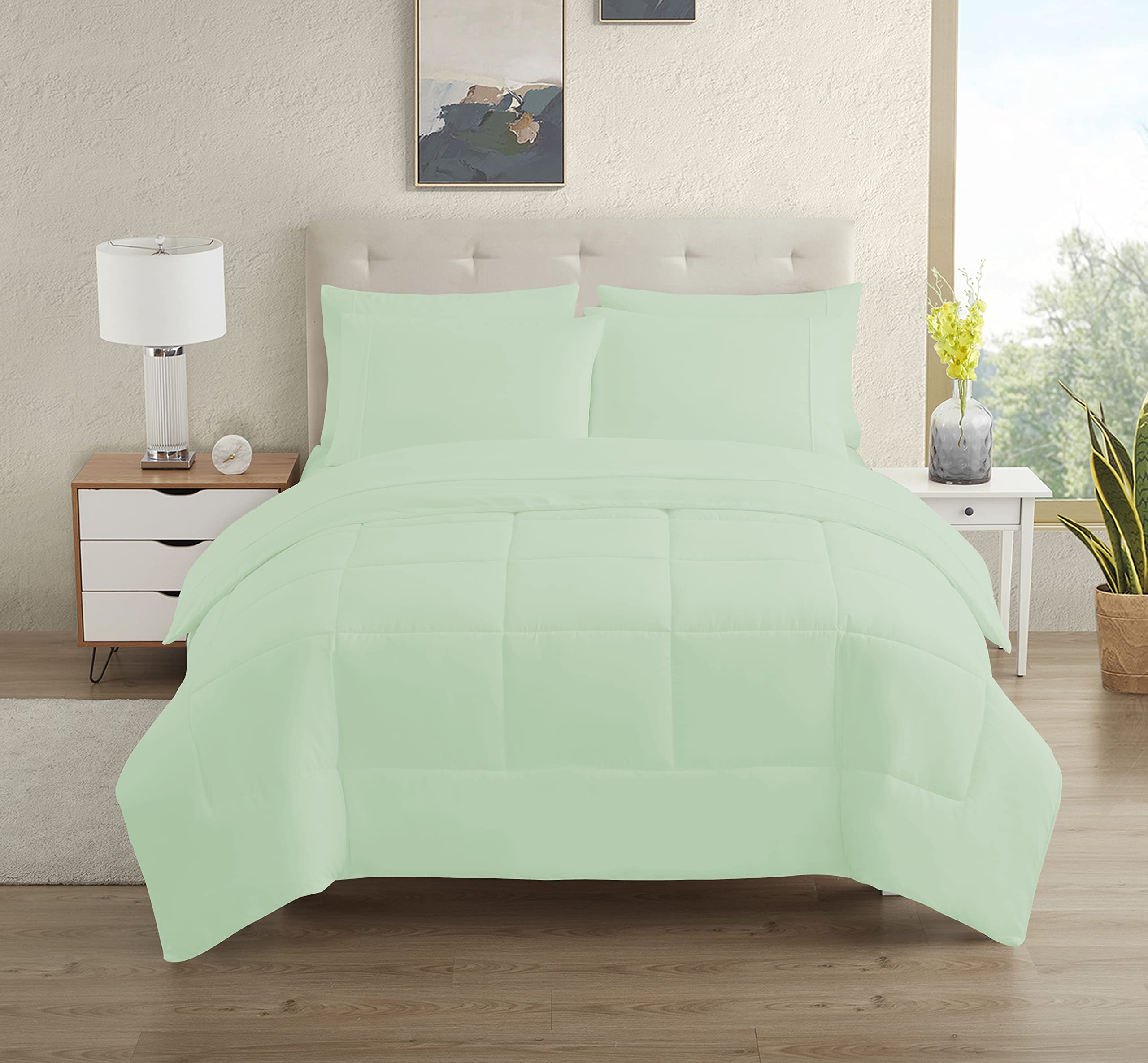 Dorm Room Essentials College Bedding Comforter Set 7 Piece Full Size Bed In A Bag For College Students Boys And Girls, Full, Min