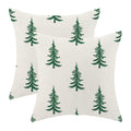 Cxmeifly Christmas Pillow Covers 16X16 Inch Set Of 2 Cream Sage Green Christmas Tree Decor Throw Pillows Winter Xmas Holiday Out