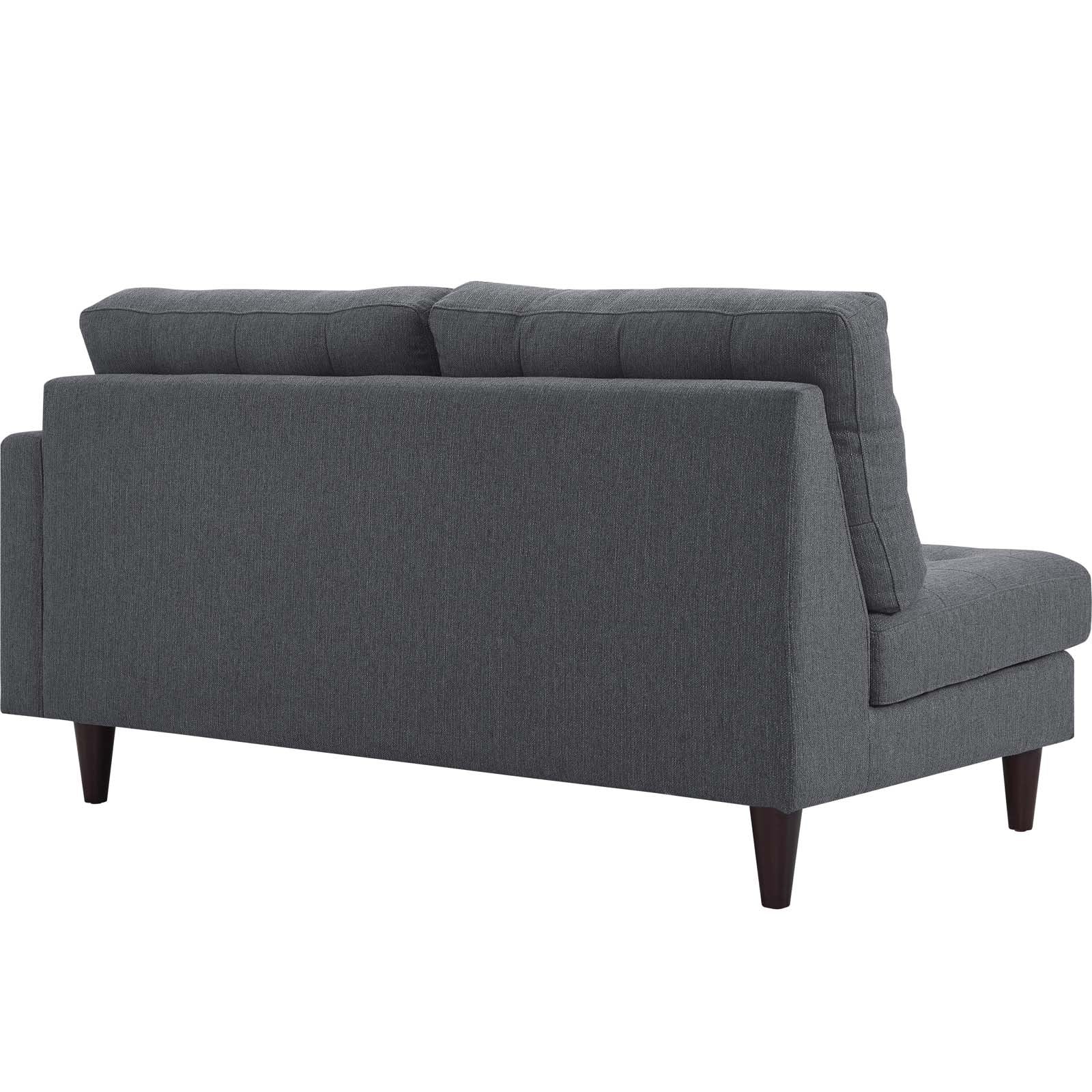 Modway Empress Mid-Century Modern Upholstered Fabric Corner Sofa In Oatmeal