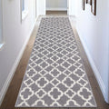 UArtlines Long Runner Rug for Hallway 2  8feet Non Slip Kitchen Floor Carpet Runners Grey Geometric Pattern Machine Washable Ar