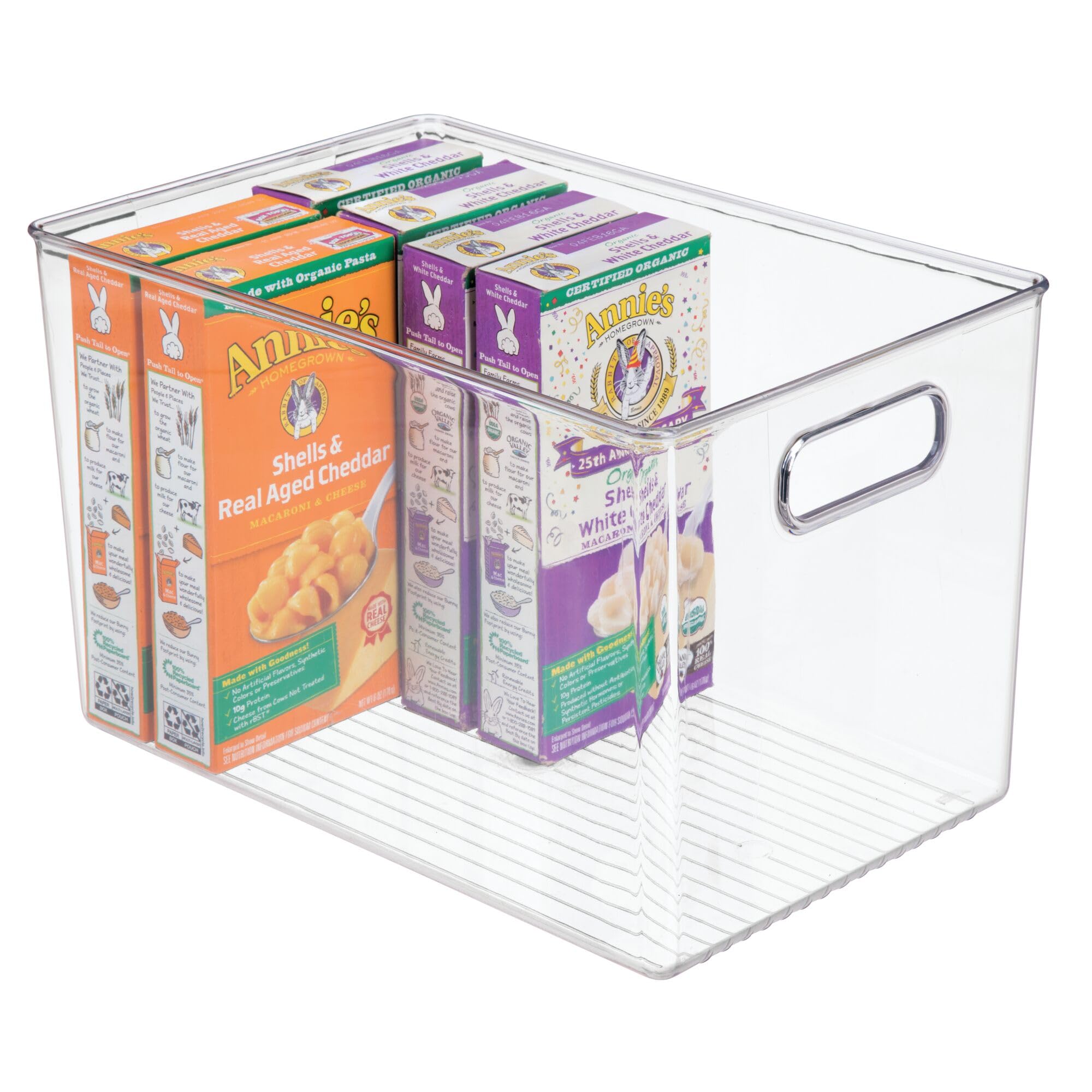 iDesign Linus BPA-Free Plastic Deep Kitchen Storage Bin with Handles - 12 x 8 x 7.75, Clear