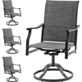 Soohow Patio Dining Chairs Set of 4, Swivel Outdoor Patio Chair with Paded Textilene Fabric, All Weather Outdoor Seats Ergonomic