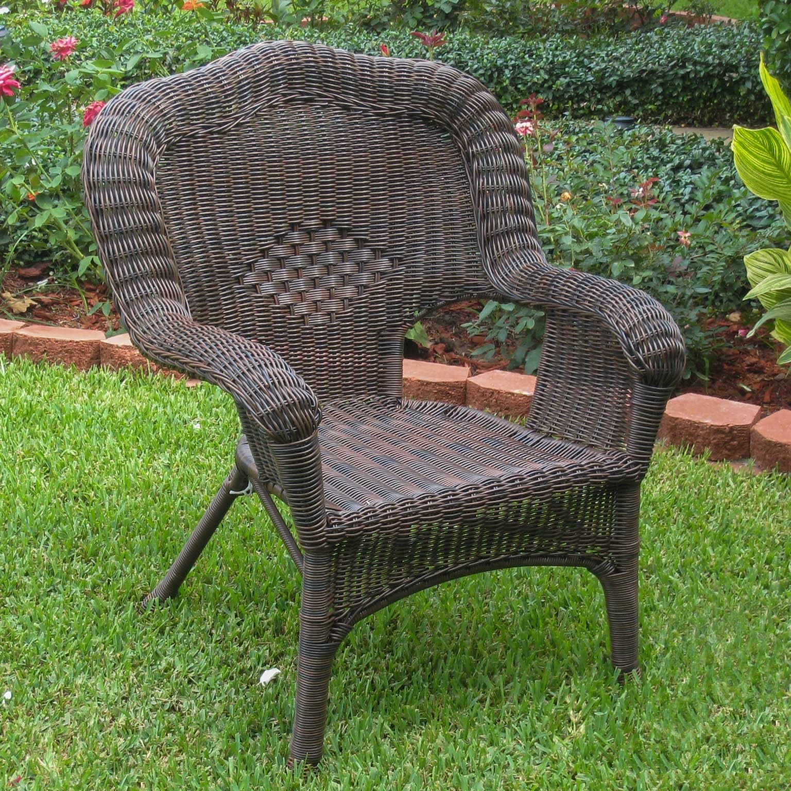 International Caravan Chelsea Resin Wicker Patio Dining Chair White
