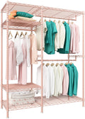 Raybee Clothes Rack Heavy Duty Loads 700LBS Clothing Racks for Hanging Clothes Metal Garment Rack Freestanding Wardrobe Closet S