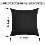 Rely+ Cotton Throw Pillow Covers Black 24''X24'' Set Of 2 Decorative Zippered Throw Pillow Covers For Couch, Sofa, Farmhouse, An