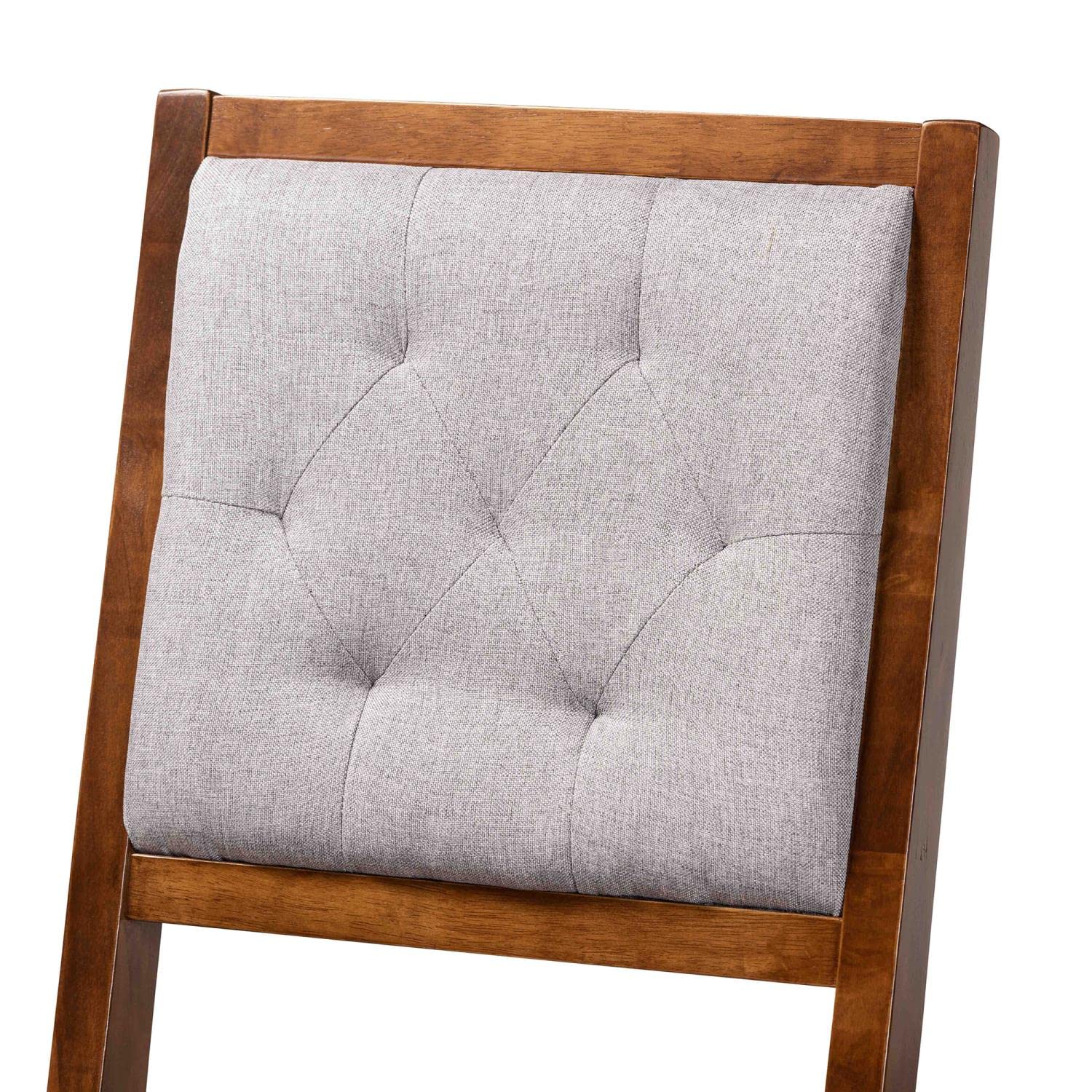 Baxton Studio Gideon Modern and Contemporary Grey Fabric Upholstered and Walnut Brown Finished Wood 2-Piece Bar Stool Set